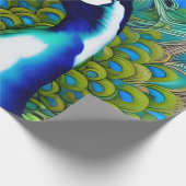 White blue en Green Piebald Peacock Cadeaupapier (Hoek)