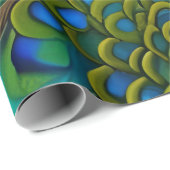 White blue en Green Piebald Peacock Cadeaupapier (Rol Hoek)