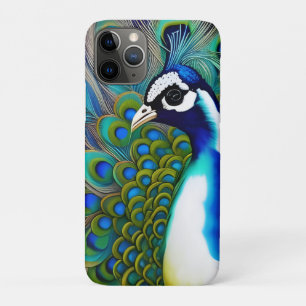 White blue en Green Piebald Peacock Case-Mate iPhone Case