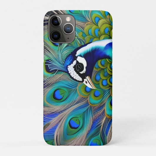 White blue en Green Piebald Peacock Case-Mate iPhone Case (Achterkant)