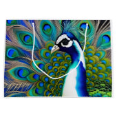 White blue en Green Piebald Peacock Groot Cadeauzakje (Voorkant)