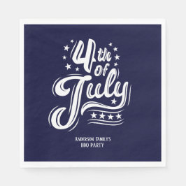 White &Blue Fireworks BBQ Party Servet