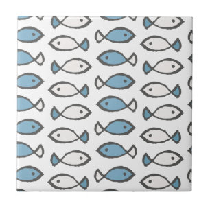 White Blue Fish Ocean Lover Zee Animals Summer Tegeltje