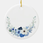 White Blue Floral, alleen de beste ouders die word Keramisch Ornament (Achterkant)