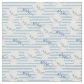 White Blue Floral Eucalyptus Stripes Stof (Close Up)