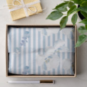 White Blue Floral Eucalyptus Stripes Tissuepapier (Geschenk)