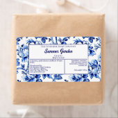 White Blue Floral Soap Cosmetics Label (Insitu)