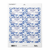 White Blue Floral Soap Cosmetics Label (Full Sheet)