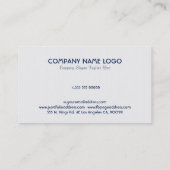 White & Blue  Floral Swirls Lace Visitekaartje (Achterkant)