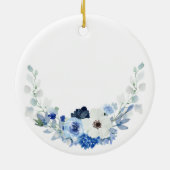 White Blue Floral True vrienden zijn nooit ver uit Keramisch Ornament (Achterkant)