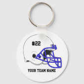 White-Blue Football Helmet・Custom Sleutelhanger (Voorkant)