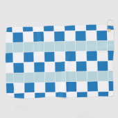 White Blue Gecontkereerd Golfhanddoek (Horizontaal)