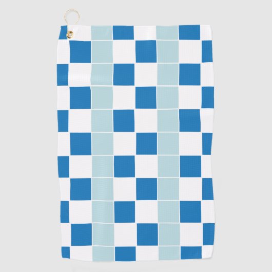 White Blue Gecontkereerd Golfhanddoek (Voorkant)