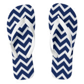 White & Blue Geometric Zigzag Chevron Teenslippers (Voetbed)