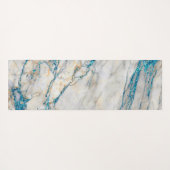 White & Blue Glitter Faux Marble Yogamat (Achterkant (horizontaal))