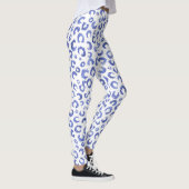 White Blue Glitter Leopard Animal Print Leggings (Rechts)