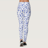 White Blue Glitter Leopard Animal Print Leggings (Achterkant)