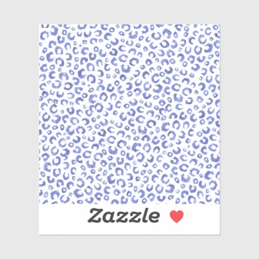 White Blue Glitter Leopard Animal Print Sticker (Vel)