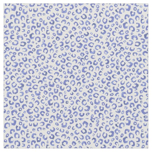 White Blue Glitter Leopard Animal Print Stof (Close Up)