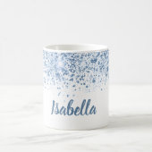 White blue glitter name script koffiemok (Center)