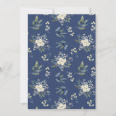 White Blue Gold Waterverf Floral Sweet 16 Kaart (Achterkant)