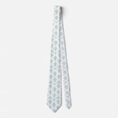 White blue green pattern neck tie stropdas (Voorkant)