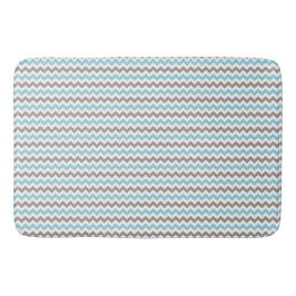 White, Blue, Grey Chevron Large Bath Mat
