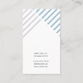 White blue grey stripes minimal modern simple card visitekaartje (Achterkant)