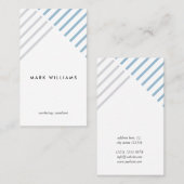 White blue grey stripes minimal modern simple card visitekaartje (Voorkant / Achterkant)