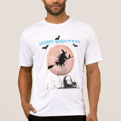 White % Blue Halloween Witch T-shirt (Voorkant)