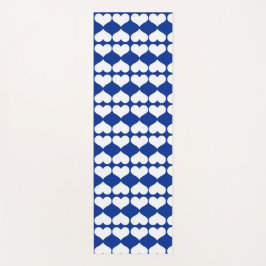 White Blue Heart Mirror Patroon Yogamat