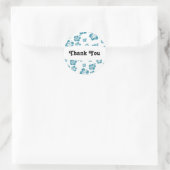 White & Blue Hibiscus Flower Floral Party Sticker (Tas)