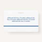 White Blue Hospital Employee ID Your Logo Badge (Achterkant)