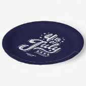 White &Blue independence Day BBQ Party Papieren Bordje (Gekanteld)