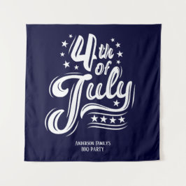 White &Blue independence Day BBQ Party Wandkleed