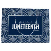 White Blue Independence Day June 19 JUNETEENTH Groot Cadeauzakje (Achterkant)