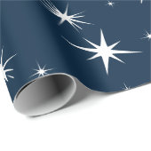 White Blue Kerstmis Stary Sky Wrapping Paper Cadeaupapier (Rol Hoek)