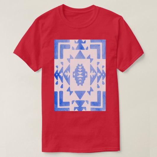 White Blue Light Blue Ombre Native American T-shirt (Design voorkant)