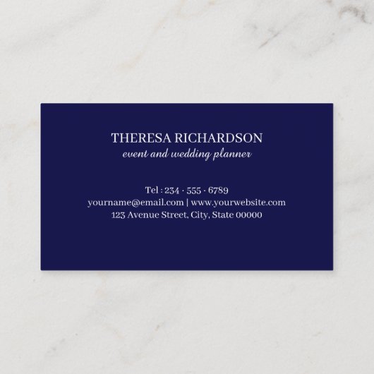 White Blue Magnolia Wreath    Monogramprofessional Visitekaartje (Achterkant)