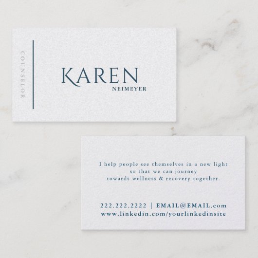 White Blue Minimin Classic Job Seeker Visitekaartje (Voorkant / Achterkant)