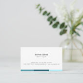 White blue mint classy minimal geometric design visitekaartje (Staand voorkant)
