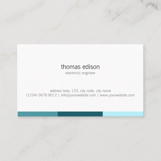 White blue mint classy minimal geometric design visitekaartje (Voorkant)