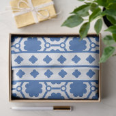 White Blue Modern Bone Inlay Decoupage Paper Tissuepapier (Geschenk)