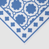 White Blue Modern Bone Inlay Decoupage Paper Tissuepapier (Detail)