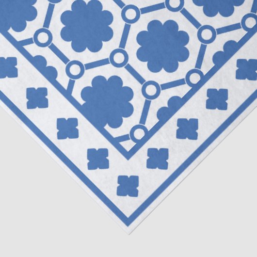 White Blue Modern Bone Inlay Decoupage Paper Tissuepapier (Detail)