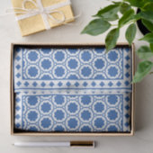 White Blue Modern Bone Inlay Decoupage Paper Tissuepapier (Geschenk)