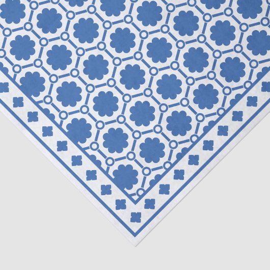 White Blue Modern Bone Inlay Decoupage Paper Tissuepapier (Detail)