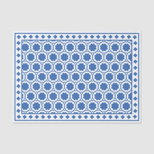 White Blue Modern Bone Inlay Decoupage Paper Tissuepapier (Voorkant)