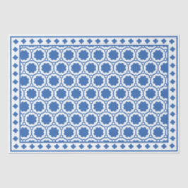 White Blue Modern Bone Inlay Decoupage Paper Tissuepapier