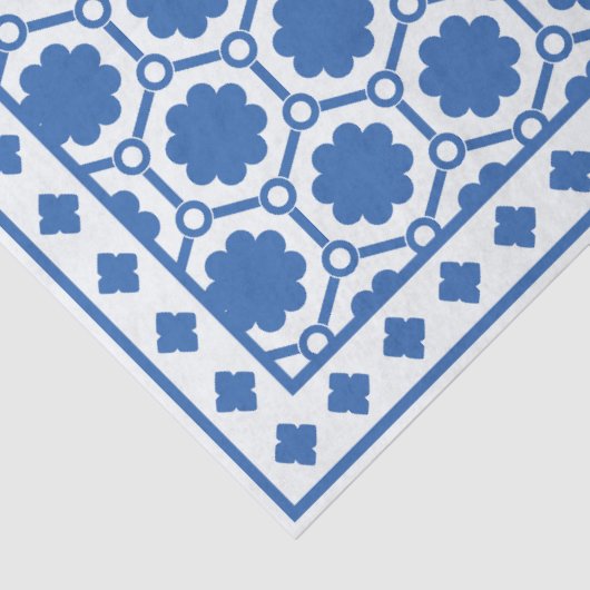 White Blue Modern Bone Inlay Decoupage Paper Tissuepapier (Detail)